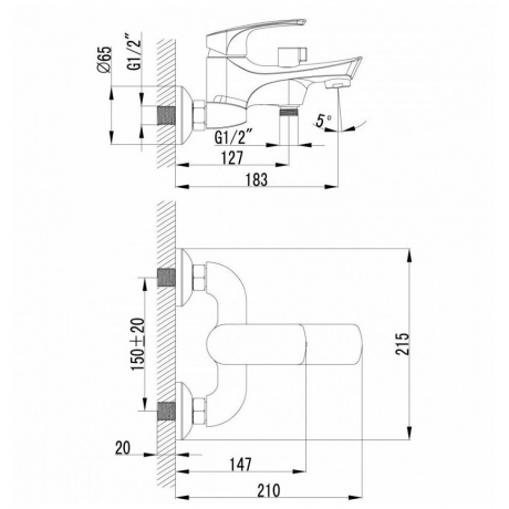 Смеситель для ванны Lemark Plus Shape LM1712C - фото 3