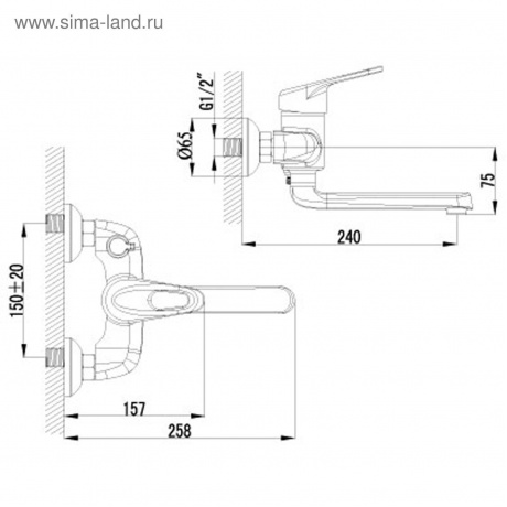 Смеситель для ванны Lemark Luna LM4114C - фото 2