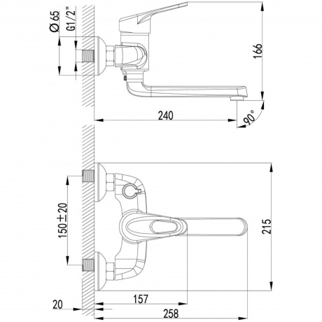 Смеситель для ванны Lemark Luna LM4114C - фото 4