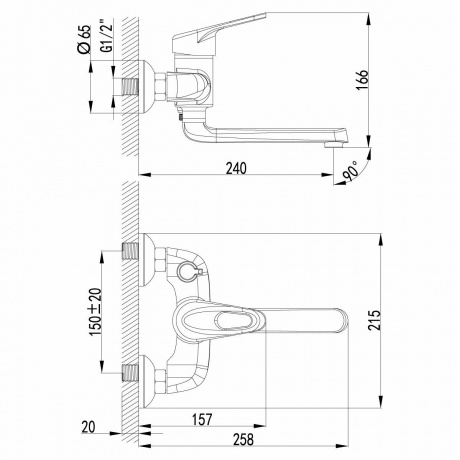 Смеситель для ванны Lemark Luna LM4114C - фото 7