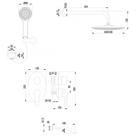 Смеситель для ванны Lemark Atlantiss LM3222C - фото 3