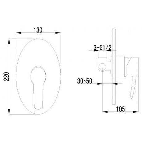 Смеситель для душа Lemark Atlantiss LM3223C - фото 2