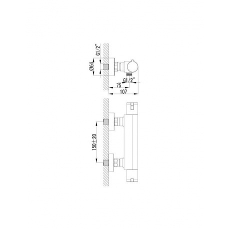 Смеситель для душа с термостатом Lemark Yeti LM7833C - фото 2
