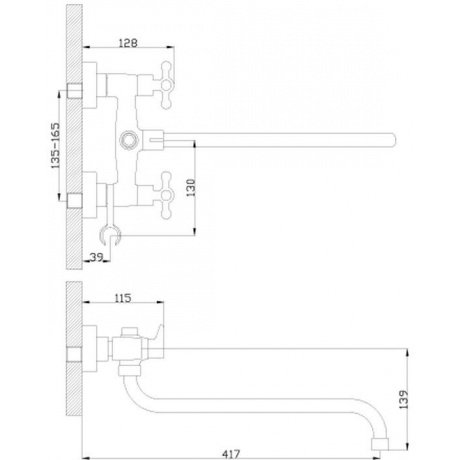 Смеситель для ванны Rossinka G02-84 - фото 2