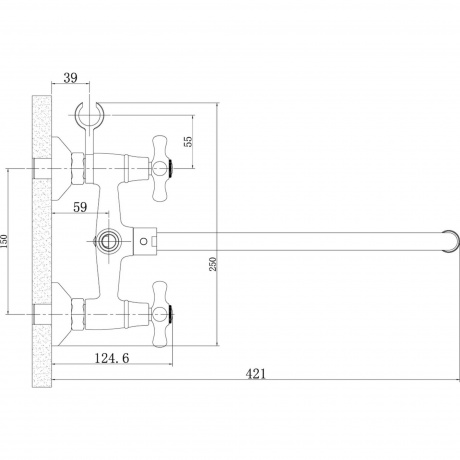 Смеситель для ванны Rossinka H02-84 - фото 2