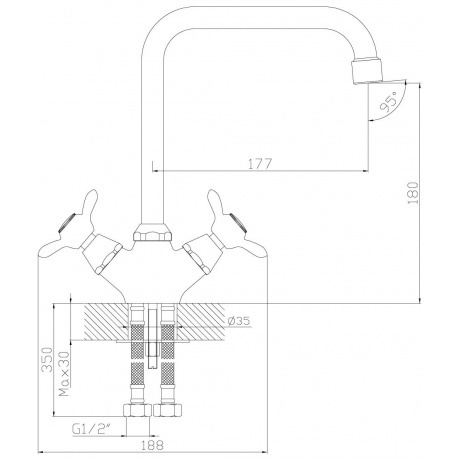 Смеситель для кухни Rossinka Q02-72 - фото 3