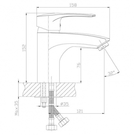 Смеситель для раковины Rossinka T40-15 - фото 2