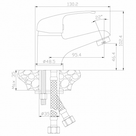 Смеситель для раковины Rossinka Y35-11 - фото 2