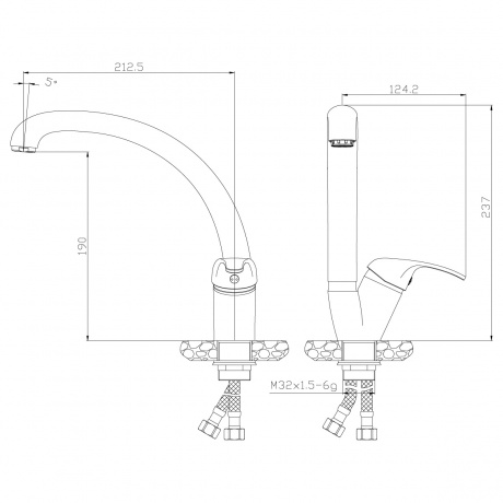 Смеситель для кухни Rossinka Y35-23U - фото 2