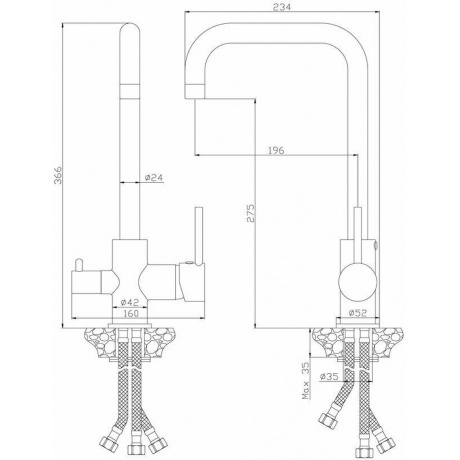 Смеситель для кухонной мойки Rossinka Z Z35-29 - фото 2