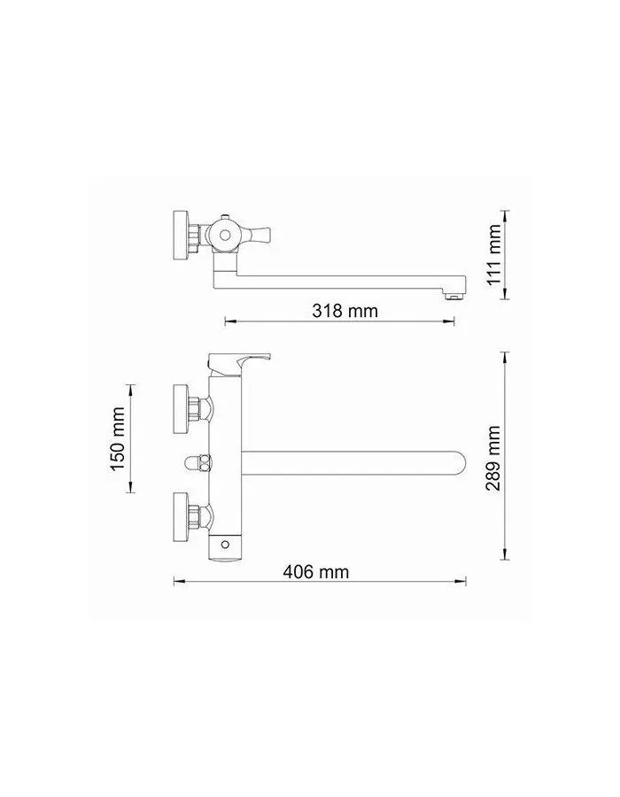 Смеситель для ванны и душа WasserKRAFT Berkel 4802L 9061108 - фото 6