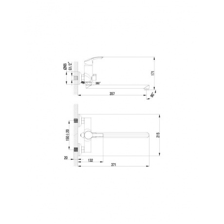 Смеситель для ванны Lemark Plus Strike LM1151C - фото 2