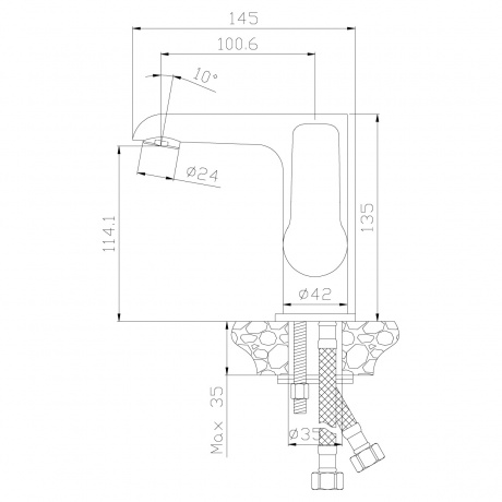 Смеситель для раковины Rossinka W35-11 - фото 2