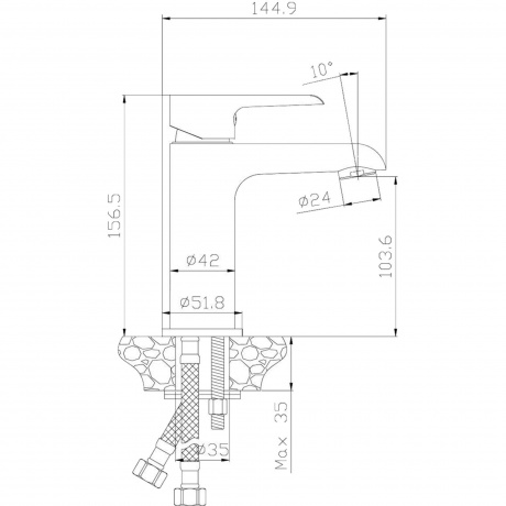 Смеситель для раковины Rossinka W35-12 - фото 2