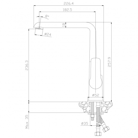 Смеситель для кухни Rossinka W35-23 - фото 3