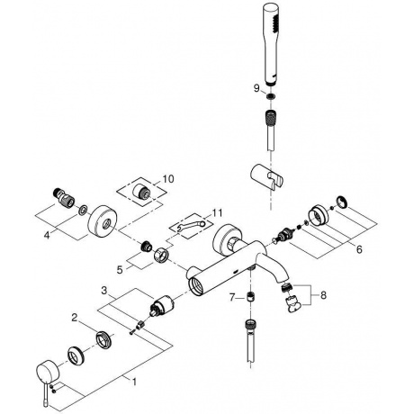 Смеситель для ванны с душевым гарнитуром Grohe Essence+ 33628001 - фото 3