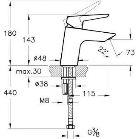 Смеситель для раковины Vitra SOLID S A42440EXP - фото 2