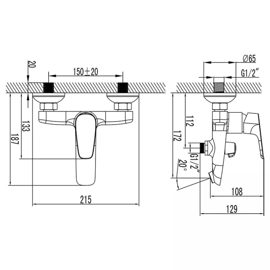 ZODSB02i02, Смеситель для ванны с керамическим дивертором, Zodiac, ID - фото 2