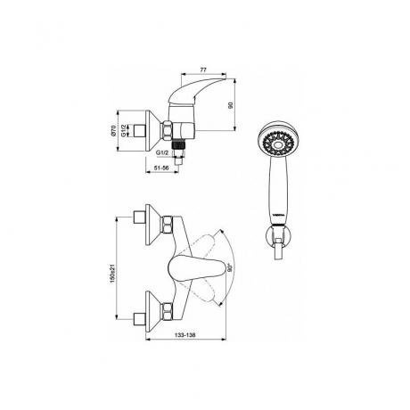 Смеситель для душа Vidima Orion BA003AA - фото 3