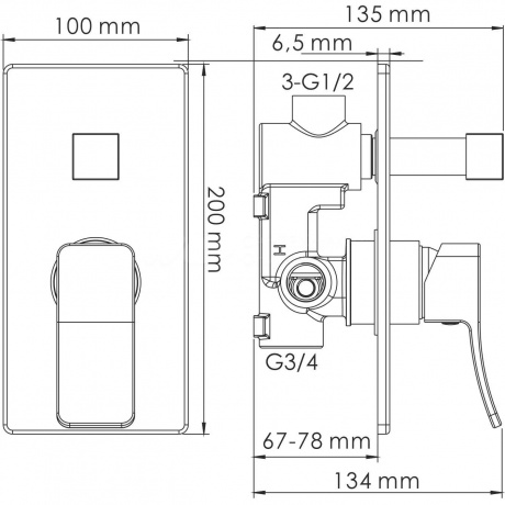 Смеситель для ванны и душа WasserKRAFT Aller 10641WHITE 9062030 - фото 2