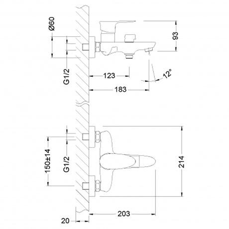 Смеситель для ванны Lemark Nero LM0214C - фото 2