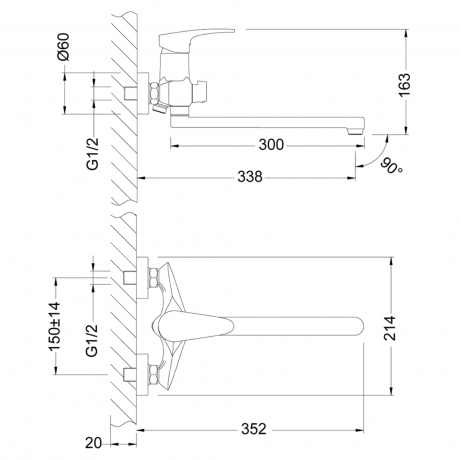 Смеситель для ванны Lemark Linara LM0451C - фото 2