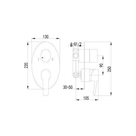 Смеситель для ванны и душа Lemark Atlantiss LM3227C - фото 2