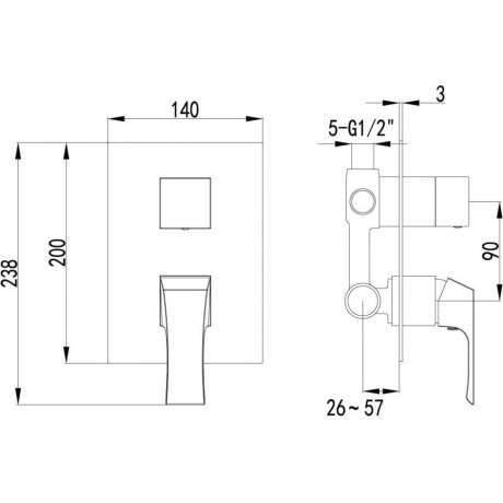 Смеситель для ванны и душа Lemark Unit LM4527C - фото 3