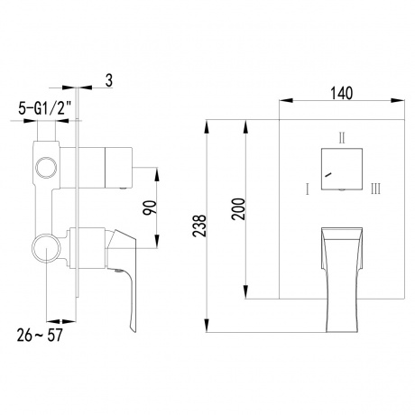 Смеситель для ванны и душа Lemark Unit LM4528C - фото 3