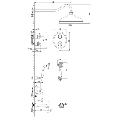 Смеситель для ванны Lemark Brava LM4722G - фото 2