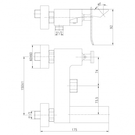 Смеситель для ванны Lemark Contest LM5814CW - фото 2