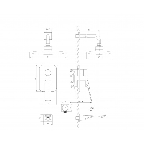 Смеситель для ванны Lemark Allegro LM5922CW - фото 6