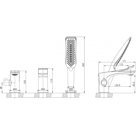 Смеситель для ванны Lemark Allegro LM5945CW - фото 2