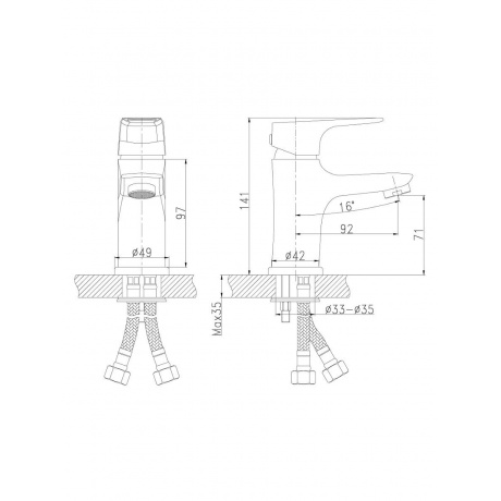 Смеситель для раковины Rossinka RS31-11 - фото 3