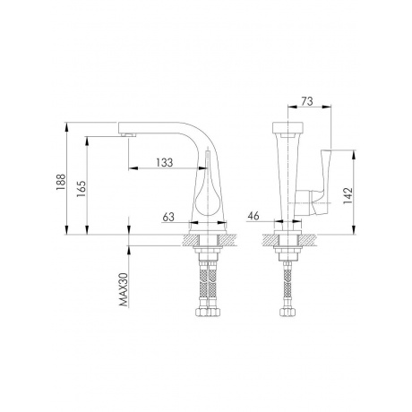 Смеситель для раковины Rossinka RS34-12U - фото 4