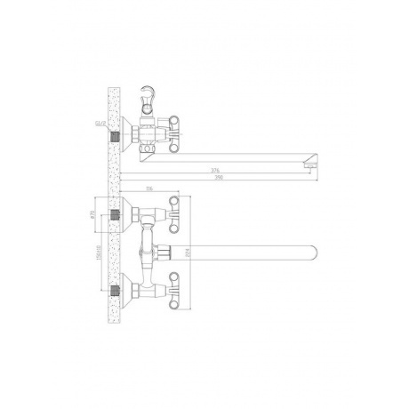 Смеситель для ванны Rossinka RS42-80 - фото 2