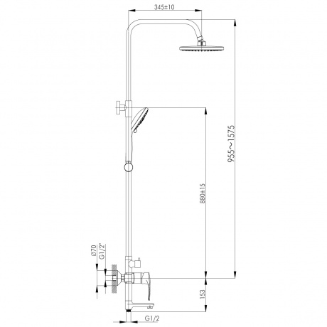 Смеситель для ванны и душа Rossinka T40-46 - фото 2