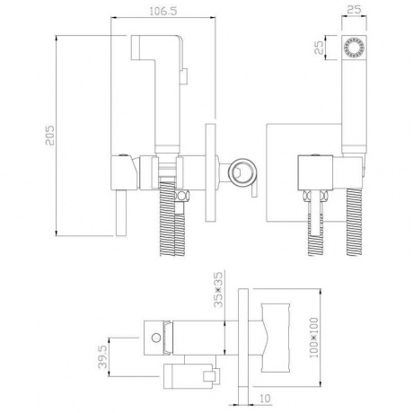 Смеситель для биде Rossinka X25-53 - фото 3