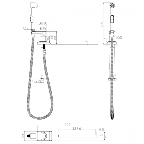 Смеситель с гигиеническим душем Rossinka X25-56 - фото 4