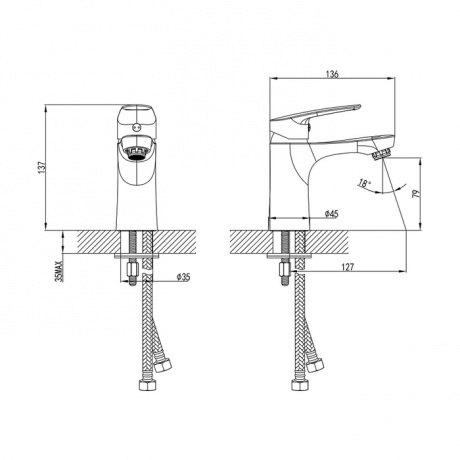 Смеситель для раковины Milardo Horizont HORSB00M01 - фото 3