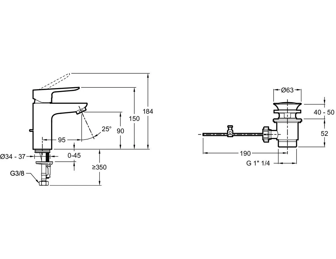 Смеситель для раковины Jacob Delafon OSCAR E29842-CP - фото 2