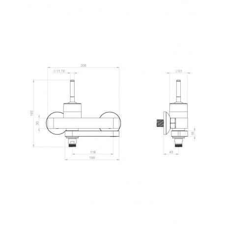 Смеситель для ванны и душа Damixa Arc 291000000 - фото 2