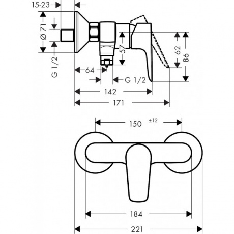 Смеситель для душа Hansgrohe Talis E 71760670 - фото 2