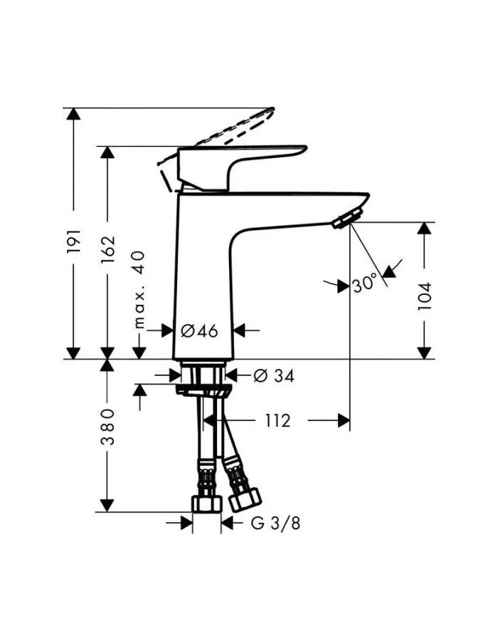 Смеситель для раковины Hansgrohe Talis E 71711000 - фото 2