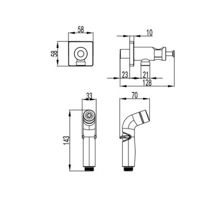 Смеситель Lemark Yeti термостатический с гигиеническим душем (LM7819С) - фото 4