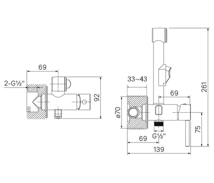 Смеситель с гигиеническим душем Iddis Spring 003BNR0i08 - фото 2