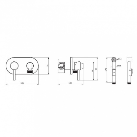 Смеситель с гигиеническим душем RedBlu by Damixa Option 212000000 - фото 2