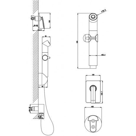 Смеситель Lemark Bellario с гигиеническим душем, встраиваемый (LM6819C) - фото 2