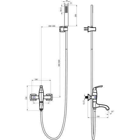 Смеситель для ванны Lemark Nubira (LM6214ORB) - фото 2