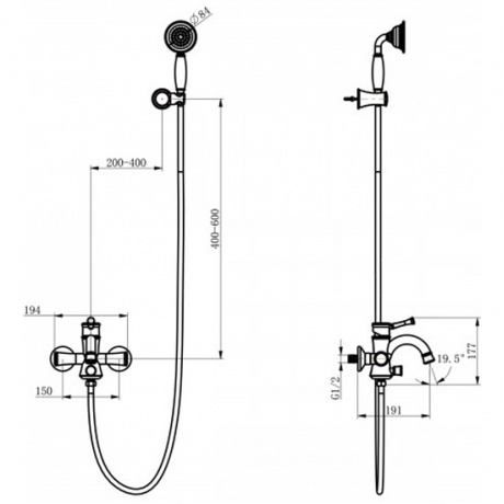 Смеситель Lemark Peretto LM6302RB для ванны - фото 3